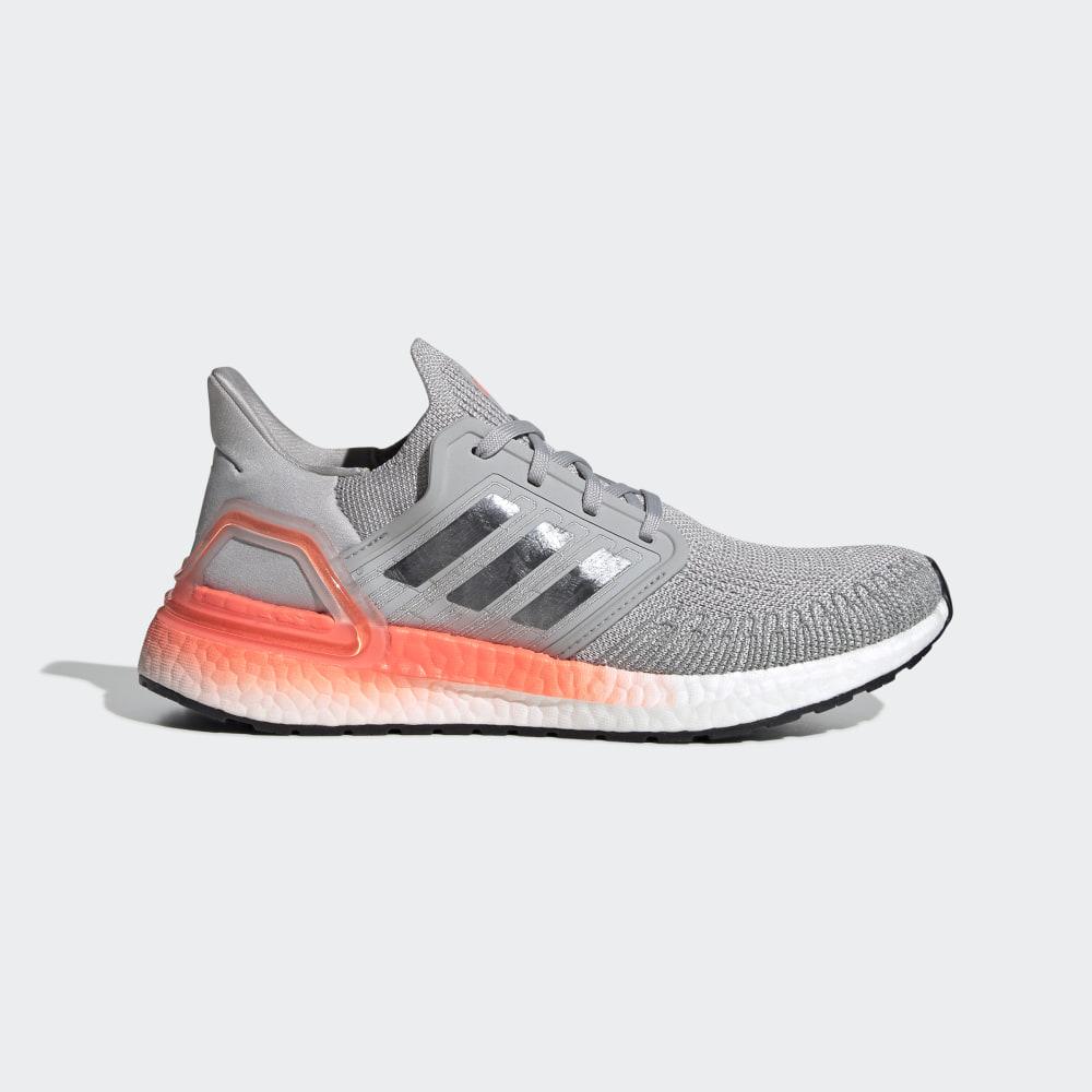 Adidas Women's Ultraboost 20 Running Shoes Grey/Metal/Coral Ireland EG0719